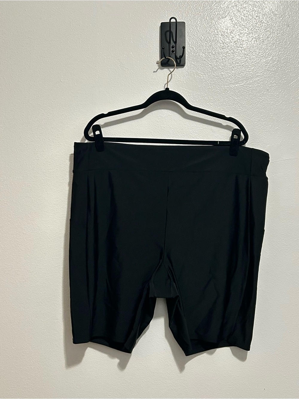 NWOT Torrid Swim High Rise Biker Swim Shorts with Pockets Black 4 4X